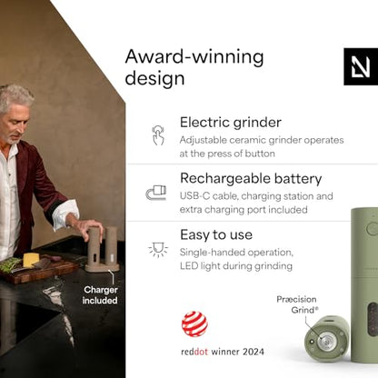 Set rasnite sare si piper electrice + LARS NYSOM + USB, LED, macinare ceramica