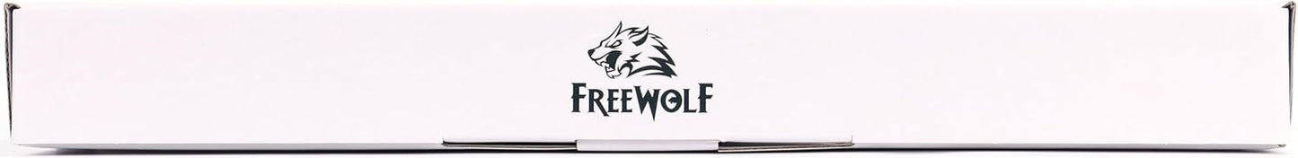 FREEWOLF K8 Wireless Hot Swap Mechanical Gaming Keyboard, Wired RGB Rainbow Backlit Keyboard Red Switch, Bluetooth 5.0/2.4Ghz/USB- C Tri Mode with 4000mAH Battery, US Layout for Mac/Win - Blue/White