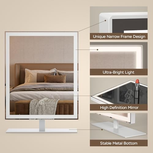 Oglinda machiaj 12" cu iluminare LED ANTENLICHT, 3 moduri culoare, dimabila