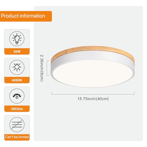 Plafoniera LED Qamra 36W, 40cm, 4000K