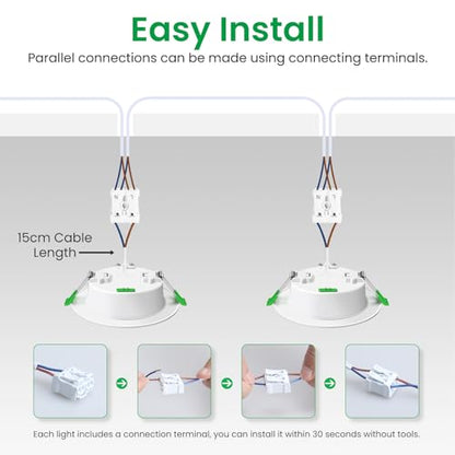 Spot LED incastrat dimabil 8W IP44 set 6 buc + ALUSSO + 3 temperaturi
