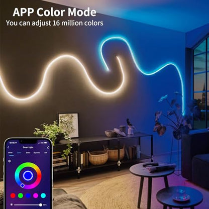 Banda LED Neon 15m RGB + APP + Telecomanda, IP65, 1080 LED-uri