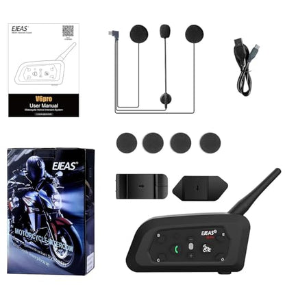Intercom casca moto V6 Pro EJEAS, full duplex, 1200 m, 6 rideri