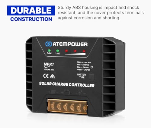 Controller MPPT 20A 12V/24V ATEM POWER + incarcare automata PV