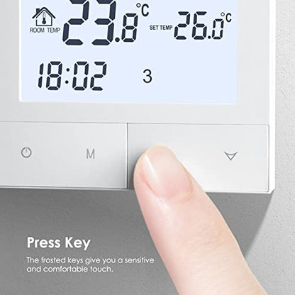 Termostat incalzire pardoseala TDS72WIFI-WP Beok, WiFi Tuya,
