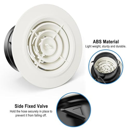 Grila ventilatie rotunda reglabila 100 mm + plasa insecte Hon&Guan, ABS