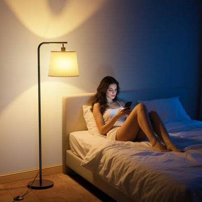 Lampa de podea dimabila cu telecomanda SUWIN, abajur in, soclu E27