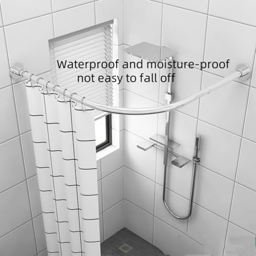 Tija perdea dus L ajustabila 75-95x75-95 cm, fara gaurire, inox