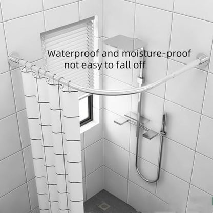 Tija perdea dus L ajustabila 75-95x75-95 cm, fara gaurire, inox