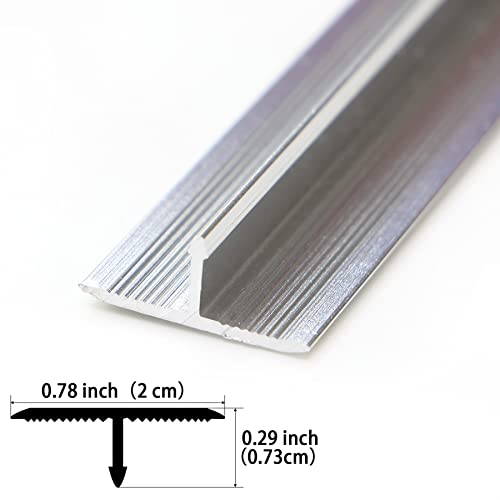 Profil T din aluminiu 0.9m x 2cm, finisaj matte silver