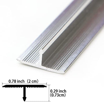 Profil T din aluminiu 0.9m x 2cm, finisaj matte silver