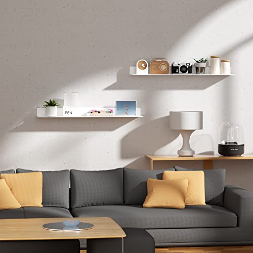 Rafturi acrilice perete 36 inch set 2 - Generic - albe, montaj rapid, organizare