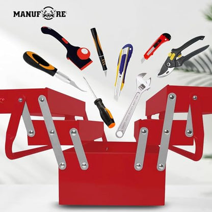 Cutie scule metalica 3 straturi MANUFORE, 5 compartimente, lacat combinat