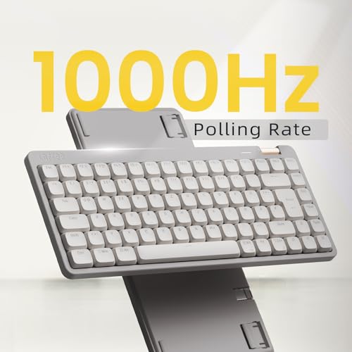 Tastatura mecanica low profile Flow Lite, 84 taste QWERTZ, wireless Bluetooth/2.4G/cablu, switch-uri schimbabile Specter Linear, reincarcabila, compatibila Win/Mac, alba