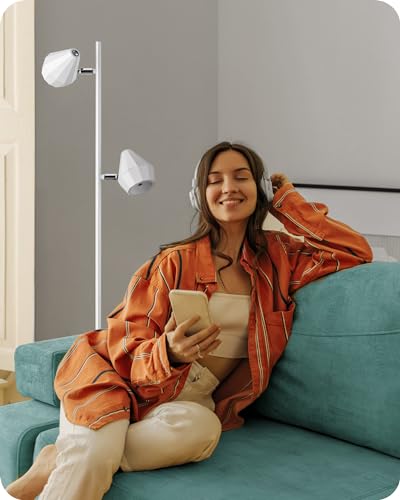 Lampa de podea dimabila cu 2 lumini independente EDISHINE, 3000K, alba