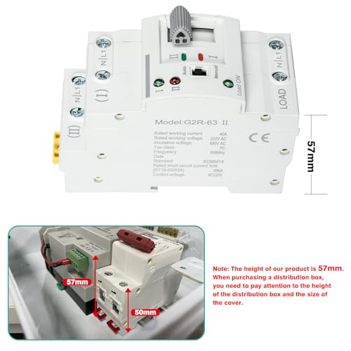 Comutator Automat ATS 63A 2P pe sina DIN, 220V