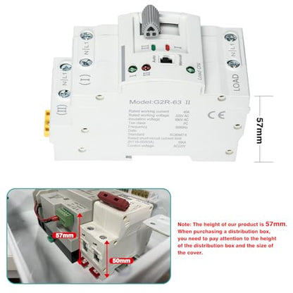 Comutator Automat ATS 63A 2P pe sina DIN, 220V