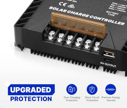Controller MPPT 20A 12V/24V ATEM POWER + incarcare automata PV