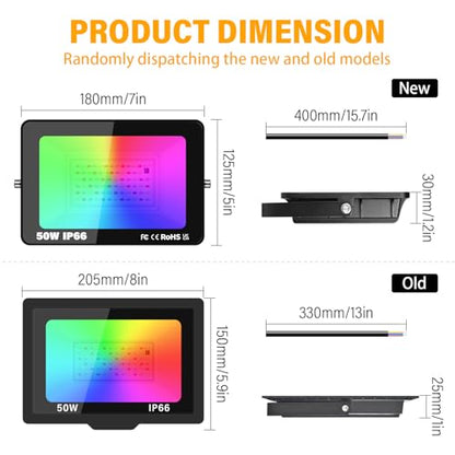 Proiector LED exterior 50W RGB cu telecomanda IP66 dimabil PICAA
