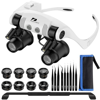 Ochelari cu Lupa Frontala Led 4 Lentile 10-25X