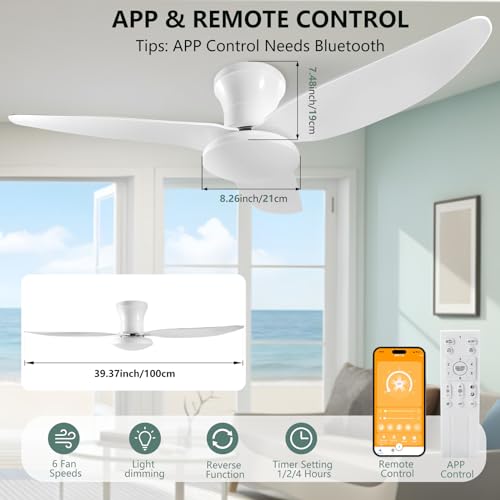 Ventilator tavan 100 cm cu telecomanda, 60W, 6 viteze reversibil, timer