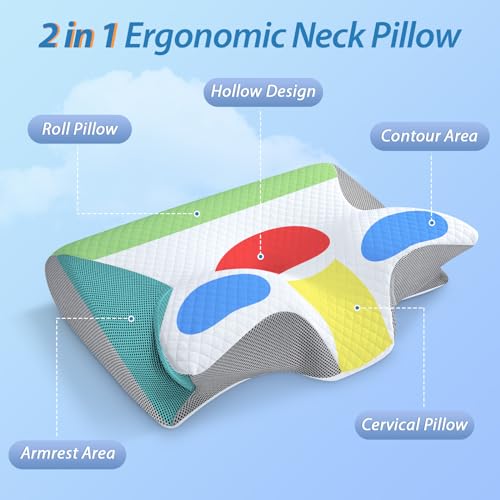 Perna ergonomica 2 in 1 Memory Foam HOMCA, suport gat/umeri, 60x40