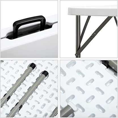 Masa plianta patrata 87 cm HollyHOME, alba, compacta pentru balcon si