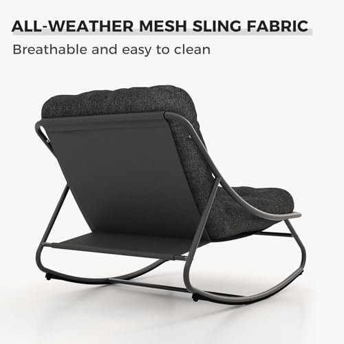 Balansoar rocking cu perna Grand Patio, metal rezistent, 150 kg, exterior