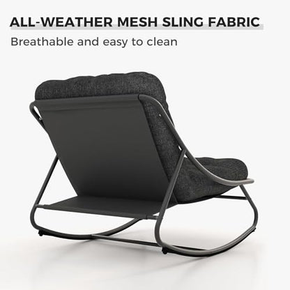 Balansoar rocking cu perna Grand Patio, metal rezistent, 150 kg, exterior