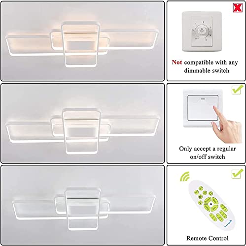 Plafoniera LED dimabila cu telecomanda 3 rame + functie night light