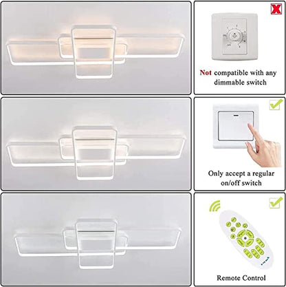 Plafoniera LED dimabila cu telecomanda 3 rame + functie night light