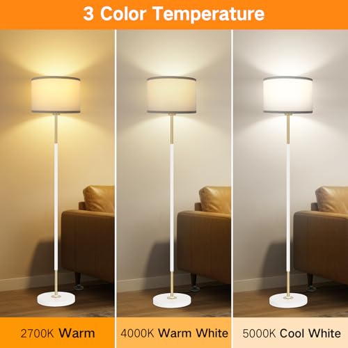 Lampa de podea OUTON dimabila, 3 temperaturi culoare, cu intrerupator de picior
