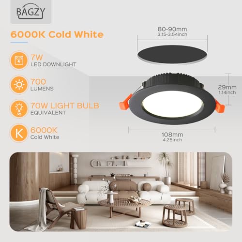 Bagzy SET 5 Spoturi Led 7W, IP44, Lumina rece 6000K si 700 lumeni