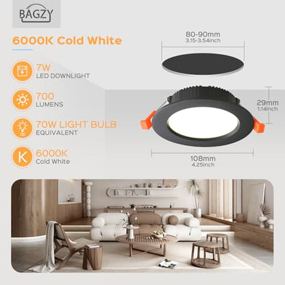 Bagzy SET 5 Spoturi Led 7W, IP44, Lumina rece 6000K si 700 lumeni