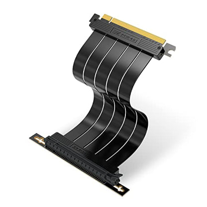 Cablu Riser PCIe 4.0 EZDIY-FAB Gen 4 16x Flexibil 20 cm Unghi Drept pentru Extensie GPU High-Speed