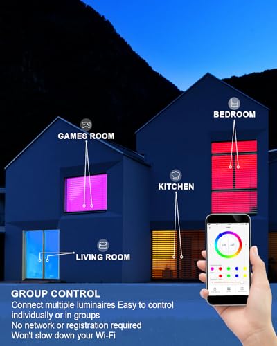 Spoturi LED incastrate smart 10W RGB Bluetooth, set 6 buc, Alexa, 2700K