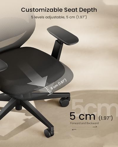 Scaun ergonomic birou EC200 ProtoArc cu suport lombar 2D si tetiera 3D