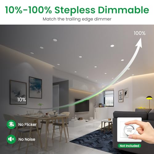 Spot LED incastrat dimabil 8W IP44 set 6 buc + ALUSSO + 3 temperaturi