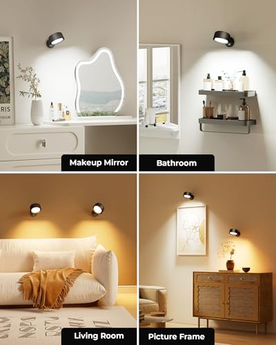 Set 2 lampi LED de perete cu 18 culori, 4 niveluri de luminozitate si rotire 360