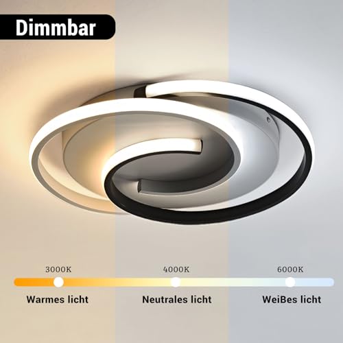 Plafoniera LED dimabila cu telecomanda, 32W lumina alba, intensitate reglabila, design modern pentru living si dormitor