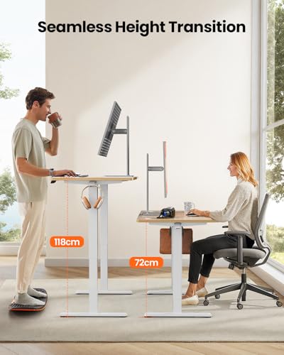 Birou electric reglabil pe inaltime 120x60 cm ErGear cu 4 memorii, sit-stand