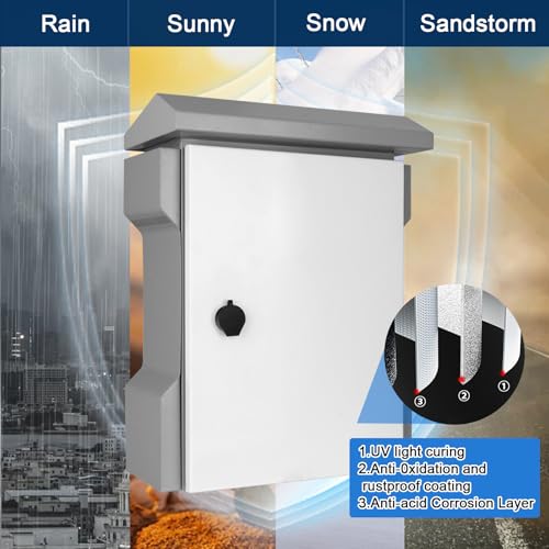 Cutie Electrica Exterior JUEDIFX IP65 Rezistenta la Apa Otel cu Gauri de Ventilatie 66.5x45x23 cm