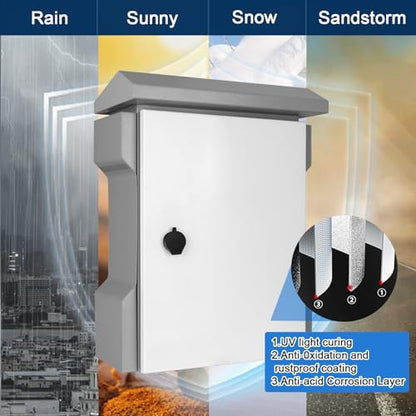 Cutie Electrica Exterior JUEDIFX IP65 Rezistenta la Apa Otel cu Gauri de Ventilatie 66.5x45x23 cm