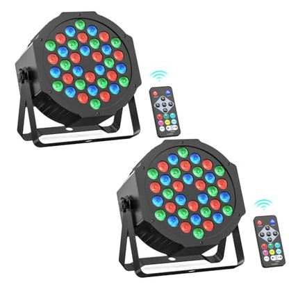 Lampi Disco RGB 36 LED cu telecomanda si activare pe sunet, pentru efecte dinamice la petreceri, evenimente si club.