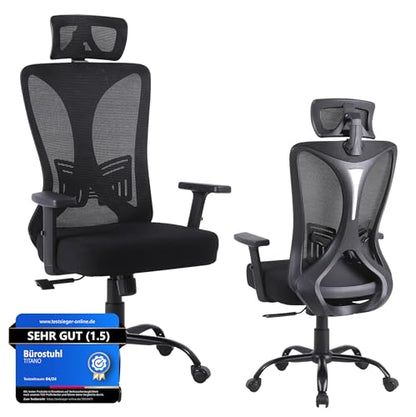 Titano FRANKFURT Scaun ergonomic de birou, sezut capitonat piele, structura ranforsata cu otel, roti 360, negru