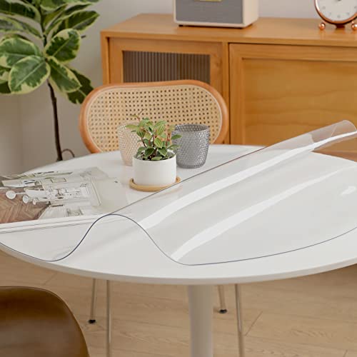 Fata de masa rotunda 120 cm PVC 2 mm Transparent - impermeabila, fara miros