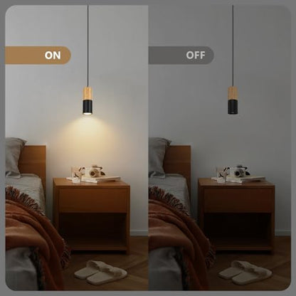 Lampa suspendata LED, Set 3 pendule VONCI, 3 becuri GU10 incluse, Ideala pentru Dormitor, Living, 20 cm, Negru
