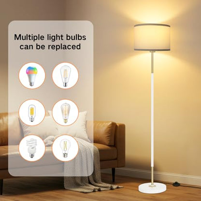 Lampa de podea OUTON dimabila, 3 temperaturi culoare, cu intrerupator de picior