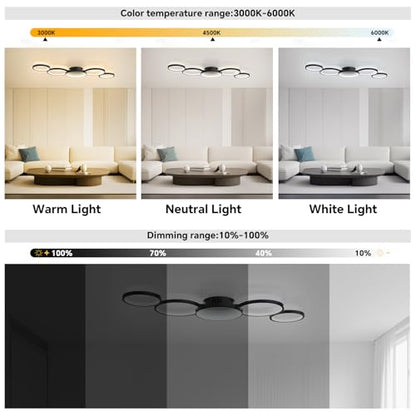 Plafoniera LED dimabila 50W cu telecomanda + lumina ajustabila