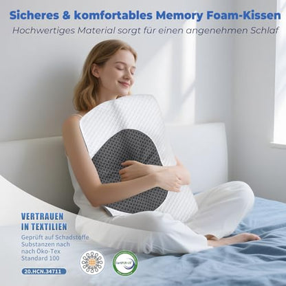 Perna ergonomica cervicala 63.5x40.6cm SAHEYER + spuma memory, suport gat